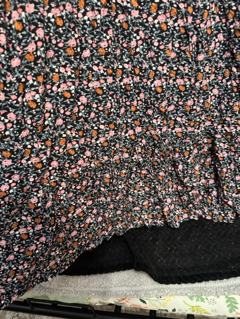 Knox Rose Black Midi Dress with Pink and Orange Floral Print - Picture 6 of 8